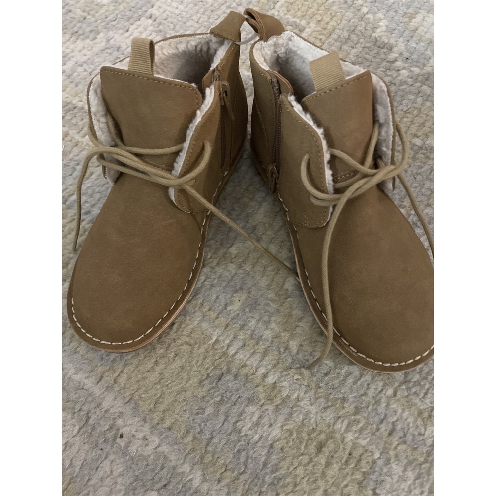 Nordstrom Boys Size‎ 13M Beige Suede Sherpa Lined Ankle Boots